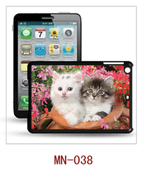 Gato imagens Ipad Mini caso, pc caso com revestimento de borracha, imagens 3d, várias cores disponíveis
