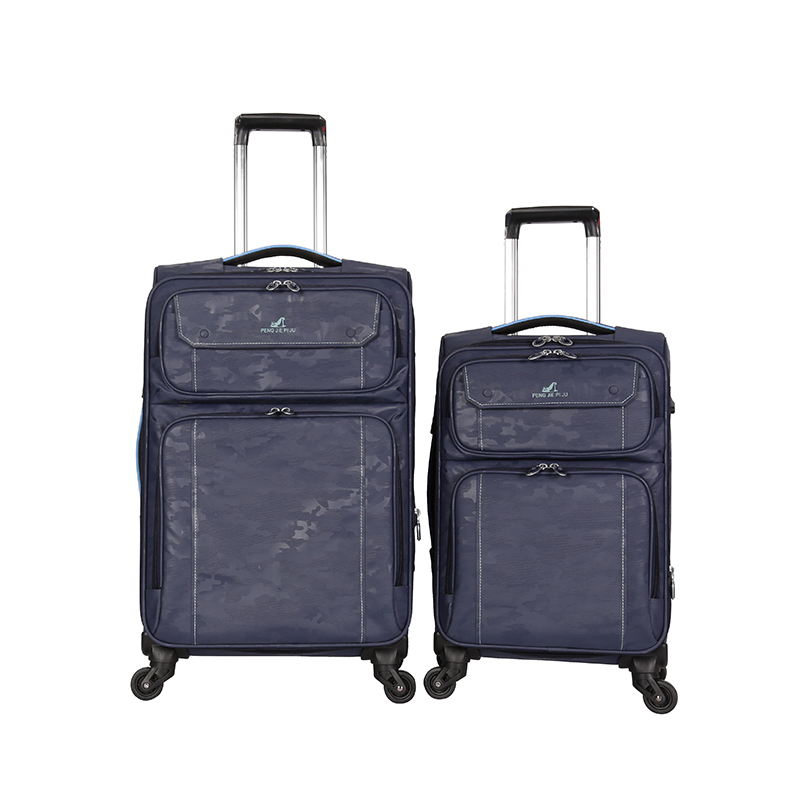 Fabric Polyester suitcase with simple front spinner wheels