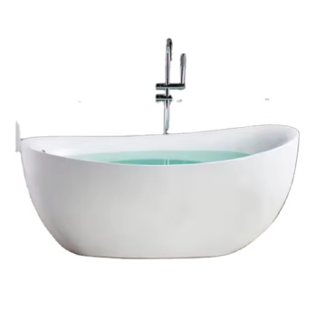 Modern Oval White Acrylic Freestanding Bathtub