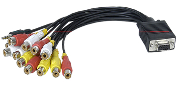 VGA to RCA Cable, HD15 to 3RCA VGA to RCA Cable