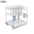 Kitchen rack storage slide pull-out storage basket