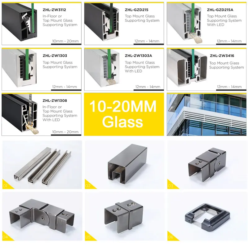 Glass Clip Aluminum Profiles