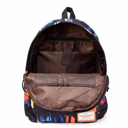 Printed bright color backpack with two shoulders