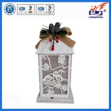 White wood led lantern,wooden lantern,antique wood candle lanterns for christmas decorations
