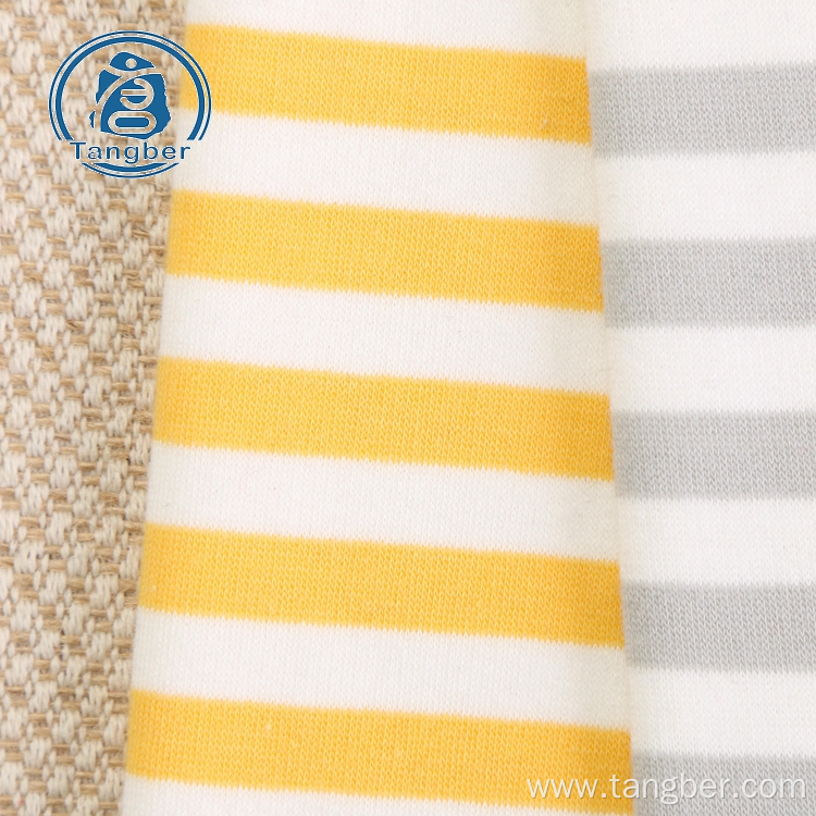 striped wholesale polyester cotton fleece knit fabric