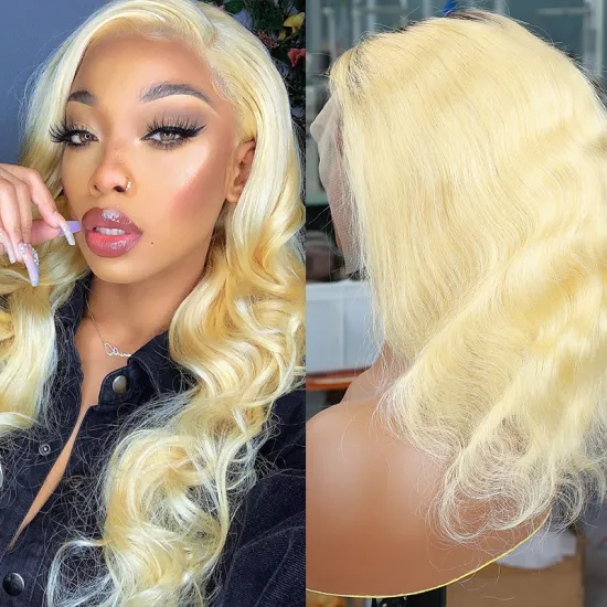 250% 180% Density 613 Blonde HD Lace Front Wig 100% Brazilian Raw Virgin Hair 13*4 13*6 Human Hair Blonde Lace Closure Front Wig