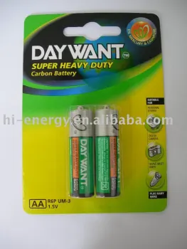 R6P/AA/ SUM-3 Dry Battery PVC Battery Blister Card 2B