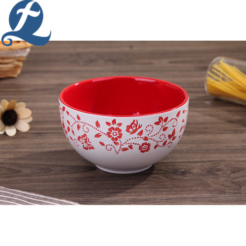 Wholesale tableware home round fruit salad bowl ceramic