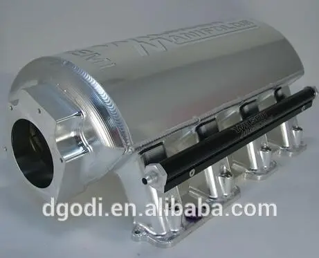 customly made aluminium gm intake manifold and aluminum ferrule for turbo rech racing car