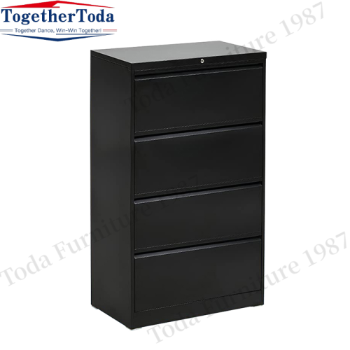 Four-drawer large capacity metal file cabinet with lock