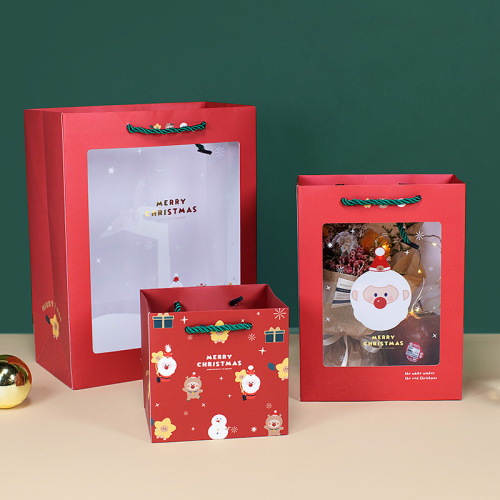 Оптовая оконная сумка для детей, рождественские бумажные пакеты, подарочные пакеты