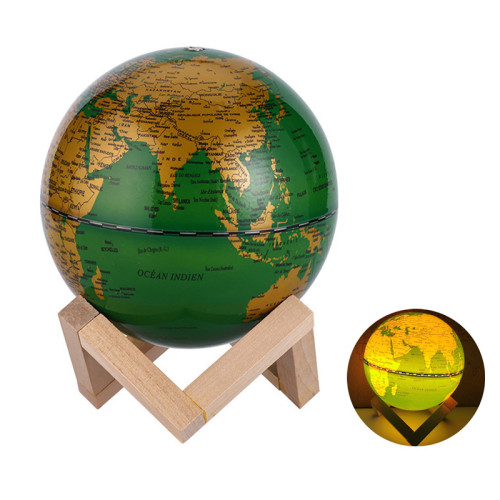 Globo educativo iluminado para la enseñanza de la geografía.