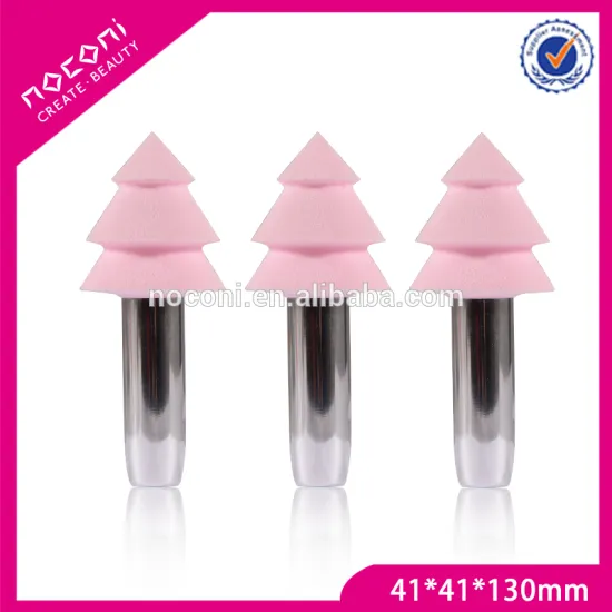free sample makeup foundation sponge with handle power puff with different color