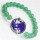 Bracelet de pierres précieuses Aventurine verte avec pièce de mouton en alliage Diamante