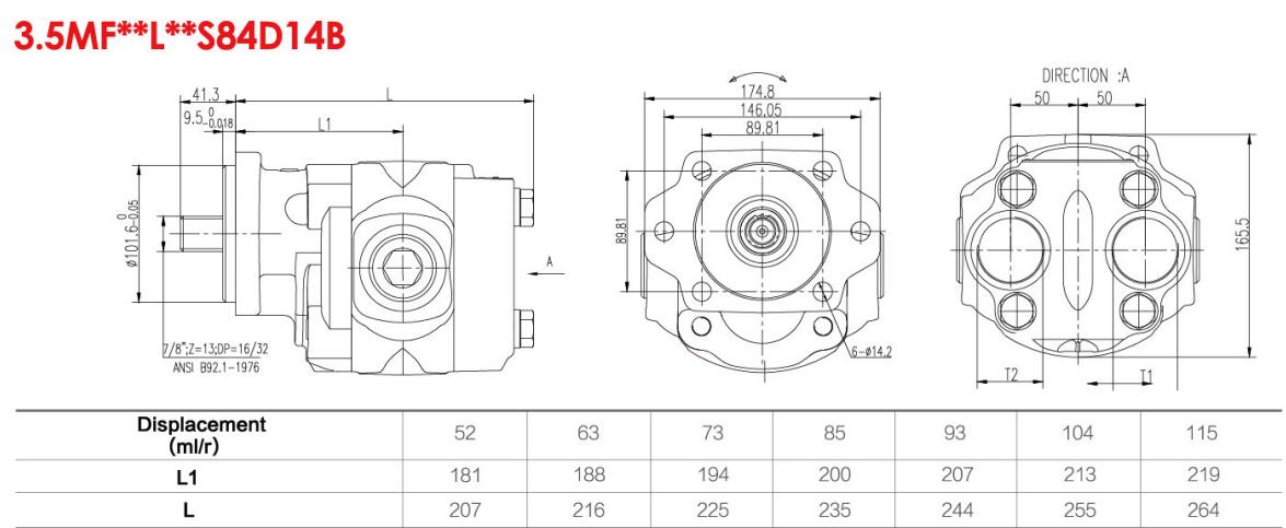 Dimensions of 3.5MF**-2