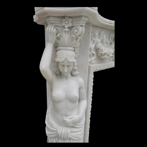 Chimenea de mármol de grandeza floral neoclásica