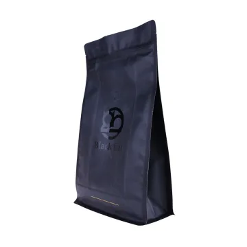 Al foil flat bottom coffee bag with zipper