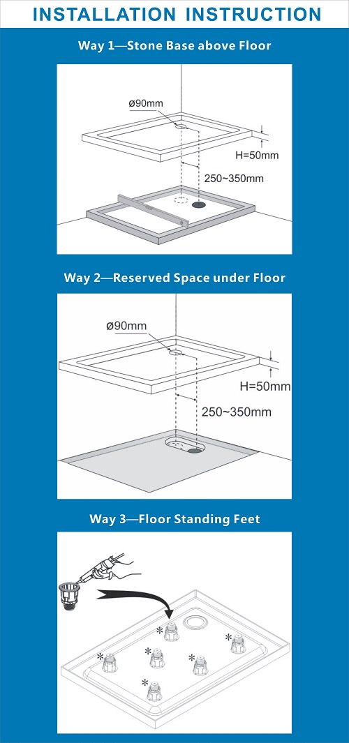 80x80x5cm Shower Tray Antislip Antifouling Durable