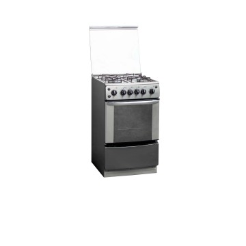 Free Standing Gas Stove with 4 Brass Burners, Auto Ignition, and Oven