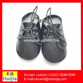 wholesale alibaba custom Low Moq OEM black cow leather baby shoes factory Oxford shoes with black Lace