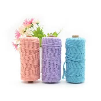 4mm/100M High Tenacity Sustainable Colorful Macrame Cotton Rope and Plastic Bag Bundle