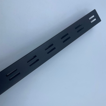 38x38mm Black Square Tube Double Slotted Channel, 2.4m Length