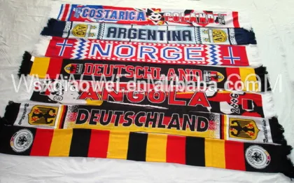 high quality of Football Fan scarf, knitted scarf, soccer scarf, custom fashion scarf