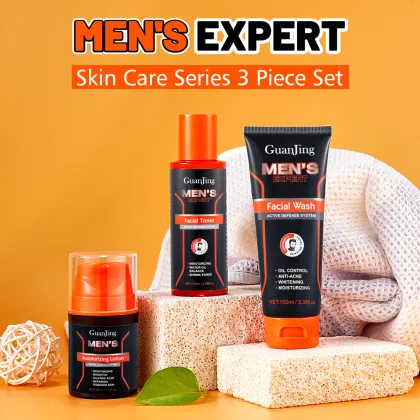 Guanjing Men Skin Care Set: Deep Cleansing, Whitening, Oil Control, Moisturizing (3PCS)