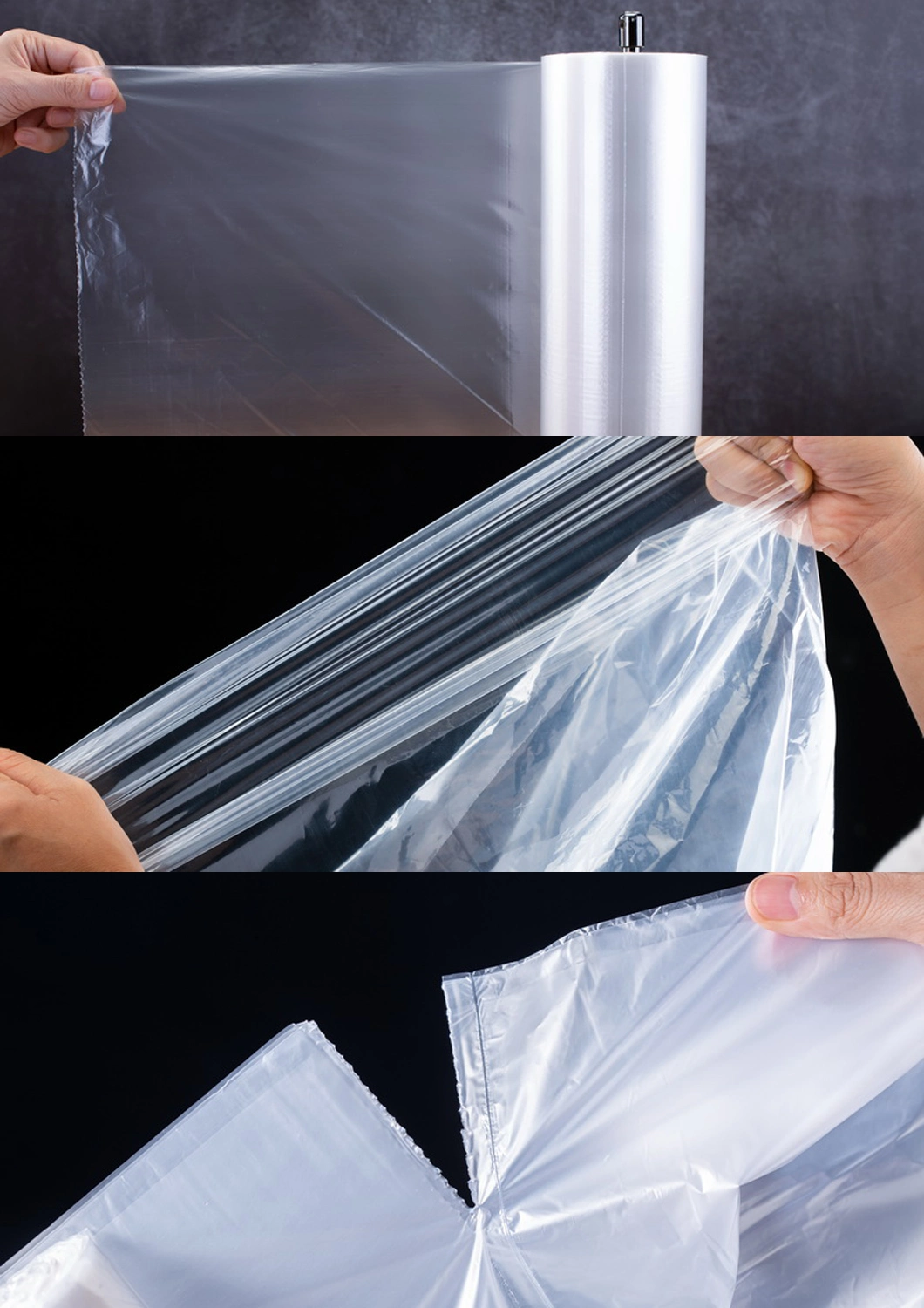 PE Material Transparent Fruit Vegetable Clear Plastic Shopping Bag on Roll for Supermarket