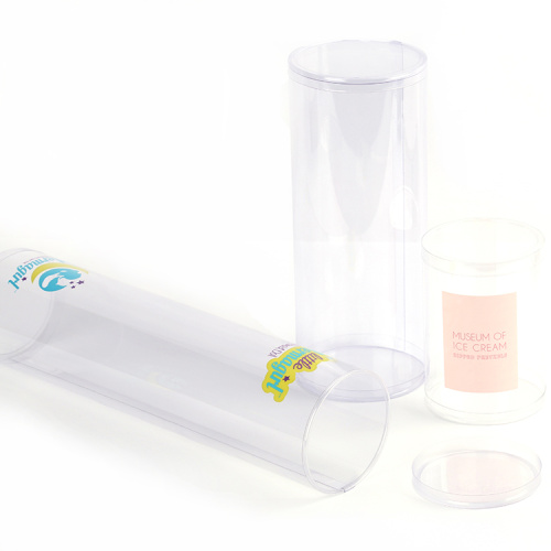 plastic clear PVC PET PP custom clear round cylinder tube packaging