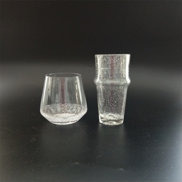 Clear bubble inside drinking glass set with factory price