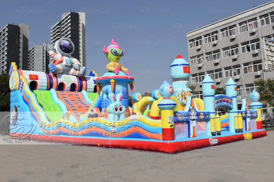 Customize kids inflatable games park outdoor air amusement playground for sale