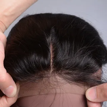 4x4 Free Part Swiss Lace Closure Straight 100% Raw Indian Human Hair Transparent Lace Closure HD Lace Closure