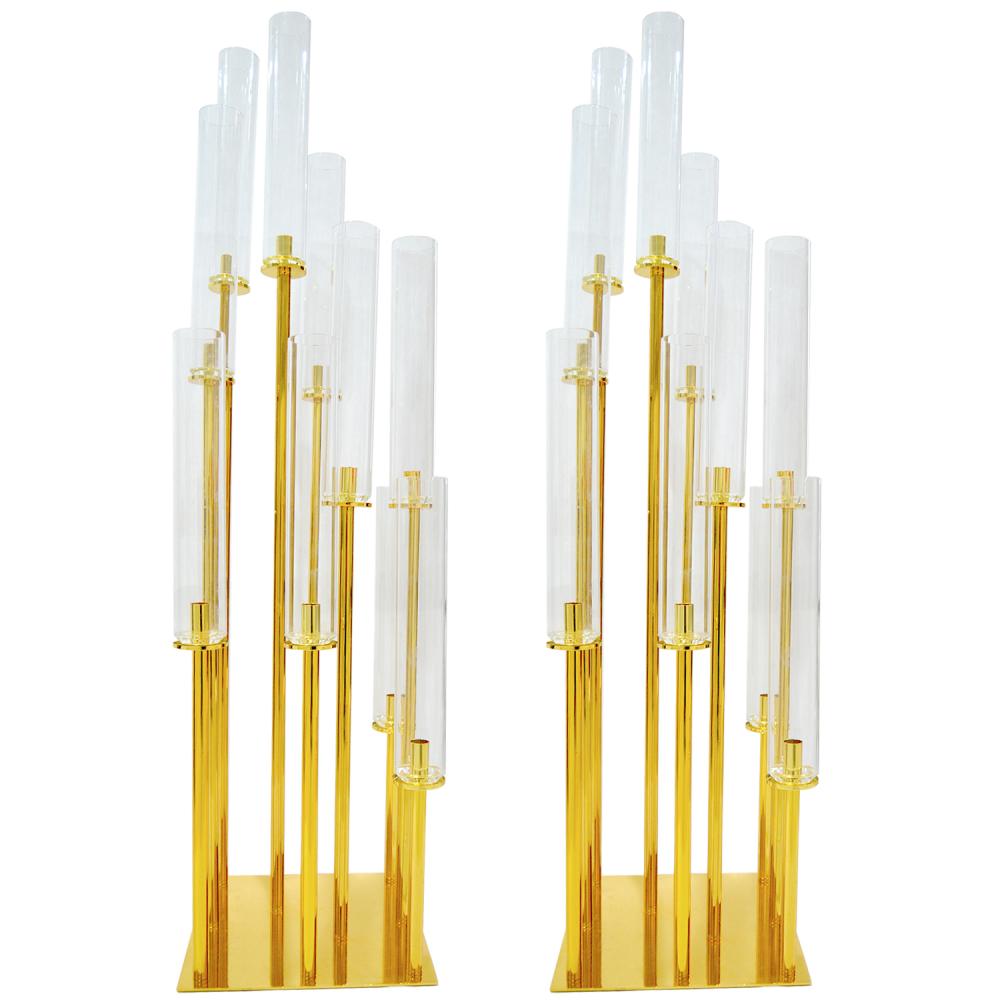 Large Floor Gold Taper Candle Holders For Wedding, High Quality Large