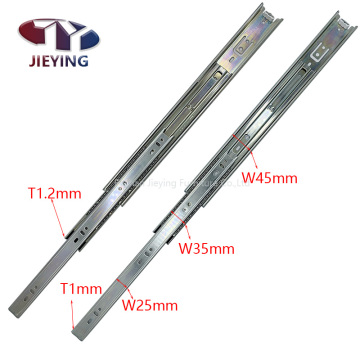 JIEYING Cold Rolled Steel 3-Fold Full Extension Drawer Slides