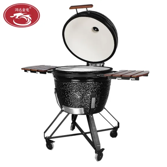 Cheap Kamado Grill Orange Steel Top Vent 15 22 Inch BBQ Grill