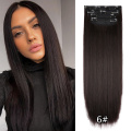 Long Straight Heat Resistant Double Drawn Synthetic Clip In Hairpieces With 4Pcs/Set 11 Clips Synthetic Hair Extension Clip In