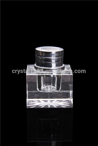 Square clear crystal glass perfume bottle