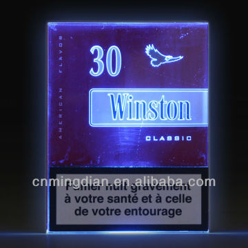 acrylic tobacco Display with RGB diode , LED cigarette box show,led cigarette pack