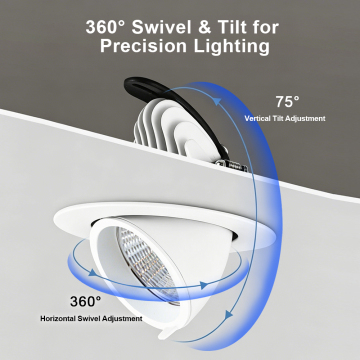 Recessed LED Gimbal SpotLight Adjustable Rotatable Downlight