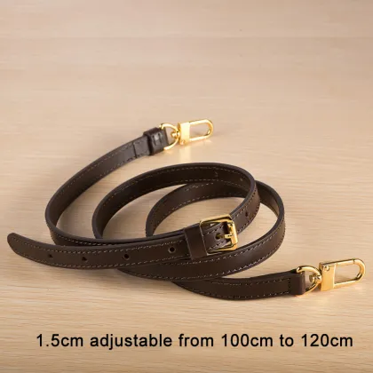 Luxury Genuine Cow Leather Coffee Crossbody Bag Shoulder Strap