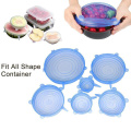 6 pcs Universal Silicone Food Lids Silicone Stretch Caps Keeping Food Fresh Pot Dish Kitchen Accessories