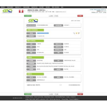 Datos de importación de ácido palmítico en Chile