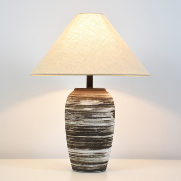 Black and White Pottery Luxury Ceramic Table Lamp for Home & Hotel Decoration