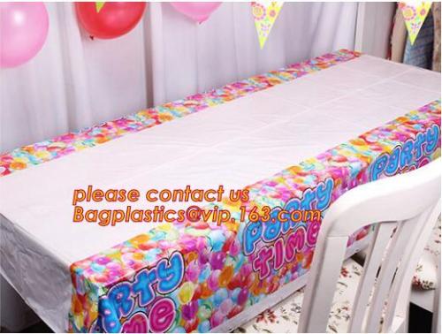 Creative Boys Girls Birthday Party Tablecloth Plastic Disposable Outdoor Kids Supplies Accessories, happy birthday party plastic