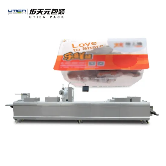 China Automatic Thermoforming MAP Packing Machine for Cooked Food and Ready Meals