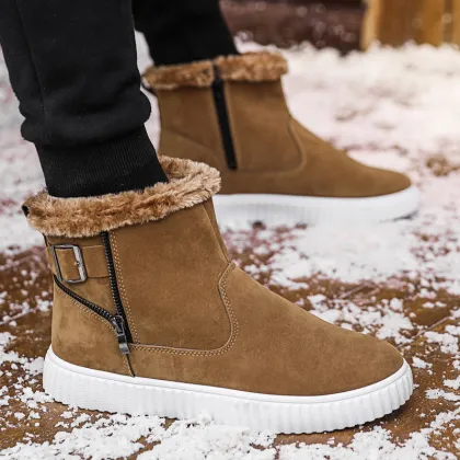 Men Winter Booties Outdoor Warm Fur Snow Boots