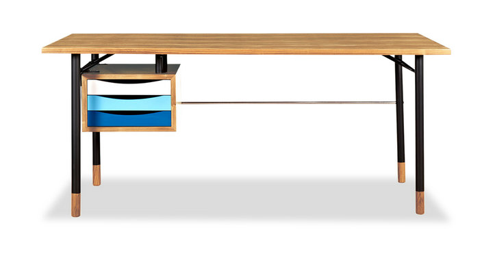 Color theory mid century modern writing desk