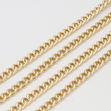 Gold Metal Chain Dog Collar Flat Snake Handbag Fittings & Accessories