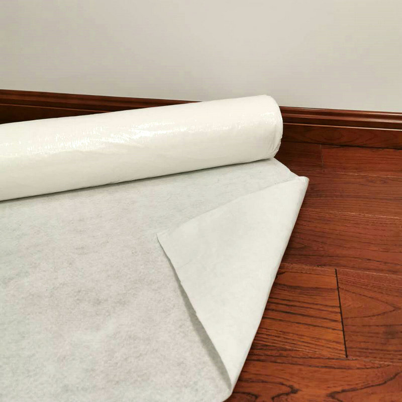 white self adhesive floor protection mat felt glue on film_2